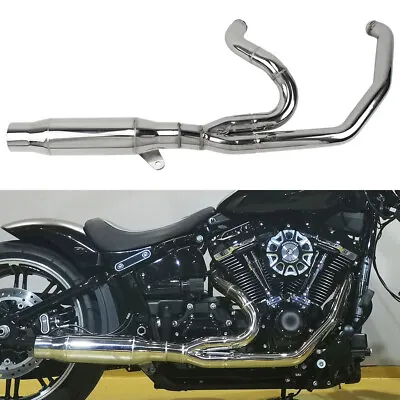 2 Into 1 Exhaust Pipe W/ Stainless Steel Muffler For Harley Breakout 2018-2023 • $499.95