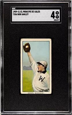 1909-11 El Principe De Gales T206 Bob Ganley ELITE 12 Baseball Card SGC 4 VG-EX • $899