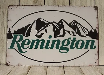 Remington Guns Tin Sign Metal Vintage Rustic Look Rifle Gun Shop Hunter XZ • $10.97