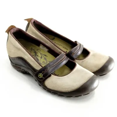 Merrell Plaza Bandeau Womens Dark Taupe Suede Leather Mary Jane Shoes 6.5 • $24.99