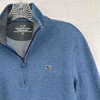 Vineyard Vines Sweater Mens Extra Small Blue Performance Quarter Zip Pullover • $29.50