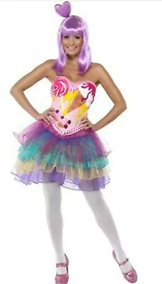 Candy Queen Ladies Fancy Dress Katy Perry Pop Star  Adults  Costume Medium Small • £40