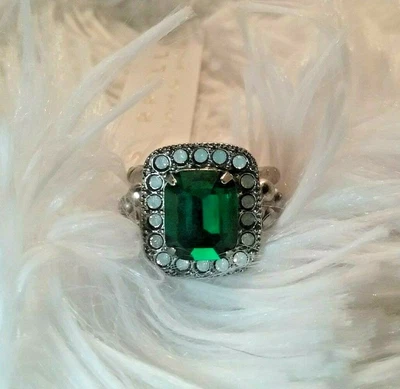 $41.95 • Buy *NEW*  &  *RETIRED* ~ Sorrelli ~   SNOWY MOSS   ~ Ring ~   OPULENT OCTAGON   ~ 