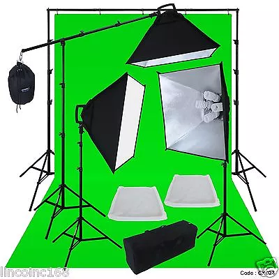 Chromakey Green Screen Lighting Kit 2400 Watt 9'×13' Backdrop Background Stand • $259