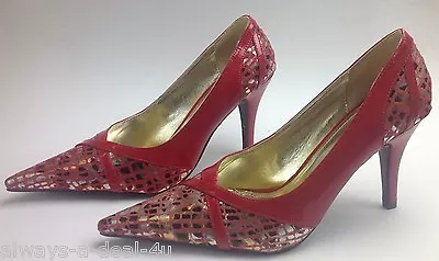 Spicy Red 7-1/2  Women Shoes 3-1/2  Heels #C854 • $29.99