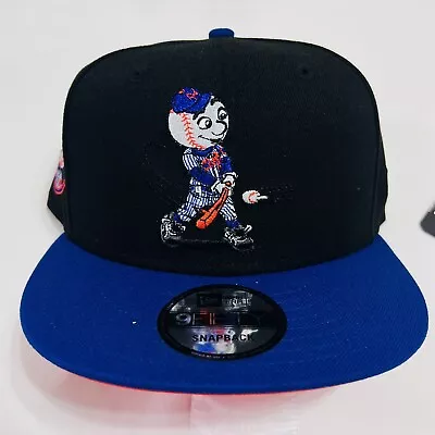 Beautiful MLB New Era New York Mets Adult Black  Mr. Met Mascot Logo Snapback • $39