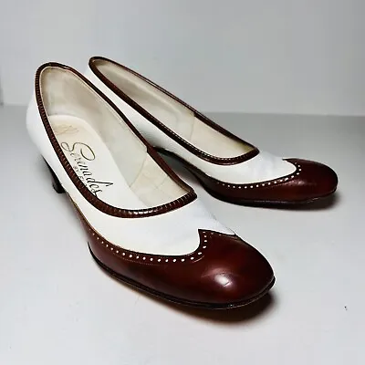 Vintage Serenades By Florsheim Spectator Brown White Leather Wing Tip Pumps 9 3A • $37.97