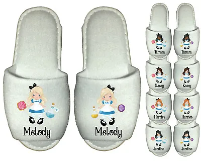 £6.49 • Buy Alice In Wonderland Spa Personalised Slippers Kids Party Adults Looking Glass
