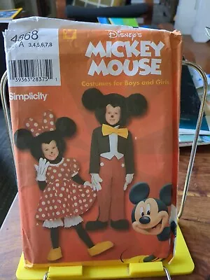 Simplicity Costumes Sewing Pattern 4868 Child's Minnie Mickey Mouse Sz 3-8 NEW • $13.02