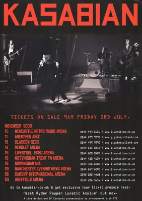 Kasabian - UK Tour Dates 2009 - Full Size Magazine Advert • £5.99