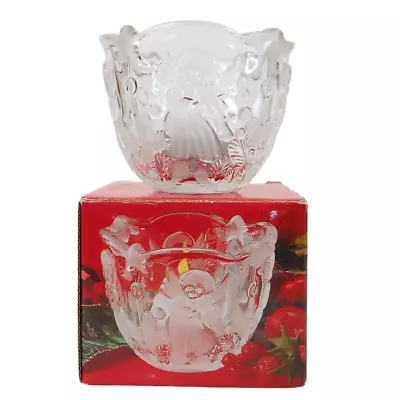 Mikasa Candle Holder Clear Crystal Vtg Frosted Angel Tea Light W Box Christmas • $13.99