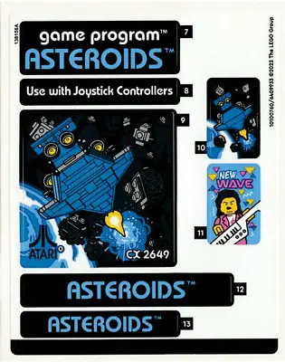 LEGO ATARI 2600 COMPUTER SYSTEM ASTEROIDS 10306 STICKER SHEET #2 From Set New • $11.24