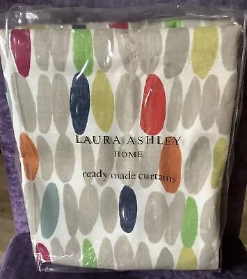 Laura Ashley Wallace Multi Ready Made Curtains - 64 W X 54”L (162cm X 137cm) NEW • £90