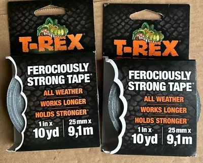 Pack Of 2 Shurtape T-REX Duct Tape 25mm X 9.1m Graphite Grey • £9.99