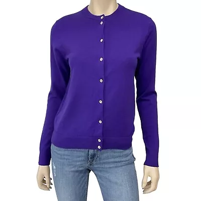 J Crew Cardigan Womens Medium Sweater Purple Button Down Long Sleeve NWT • $24.99