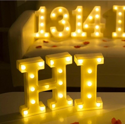 £5.99 • Buy LED Light Up Alphabet Letters Plastic Numbers Standing Party Birthday  Wedding