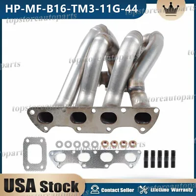 Top Mount Equal Length T3 Turbo Exhaust Manifold Fits Civic B16 Integra B18 B20 • $152.15