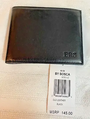 Bosca Old Leather Executive I.D. Wallet RFID Black NWT 95-59 Monogram ERS • $54.95