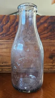 Quart Milk Bottle L Morris Atlantic Highlands NJ • $19
