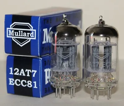 Matched Pair Mullard 12AT7 / ECC81 Tubes Brand NEW In Box • $54.10