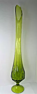 Vintage MCM Viking Epic Glass Diamond Twisted Swung Vase Large 28  • $292.50