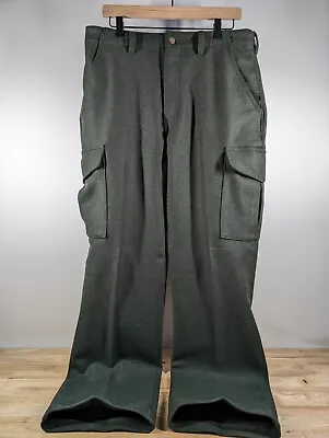 Cabelas Green Heavy Wool Cargo Hunting Pants - Size 32 Reg • $54.99