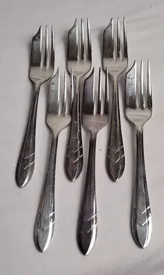 Vintage M.S. LTD EPNS Pastry Forks Sheffield England Set Of 6 Loxley Pattern • $14.50