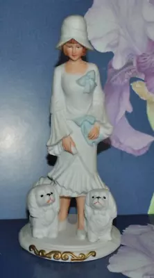 VTG 1988 Aldon Accessories Lady W/two Dogs Maltese Figurine Le Couture Collectio • $26.59