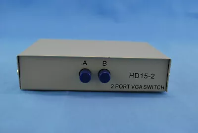 VGA HD-15 2 Way Mini Data Transfer Switch Box PC MAC Display Monitor FREE SHIP! • $13.99