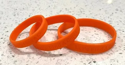 10 Let's Find A Cure Orange Silicone Wristband Bracelets Adult Medium • $11.99