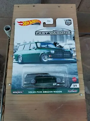 2021 Hot Wheels Fast Wagons Volvo P220 Amazon Wagon  Real Riders New Htf • $9.99