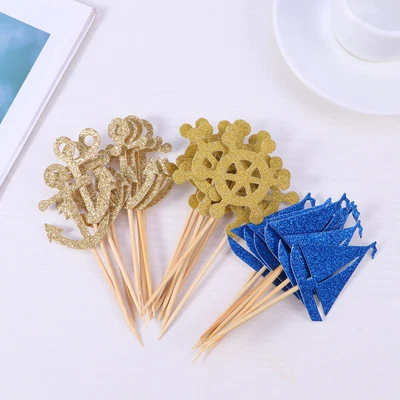 £5.40 • Buy  Toyvian Sailing Anchor Cake Topper, Cake Picks Cupcake Decor, Party Supplies