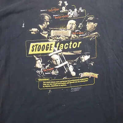 Vintage The Three Stooges T Shirt Adult XL Black Moe Larry Curly Mens • $12.88