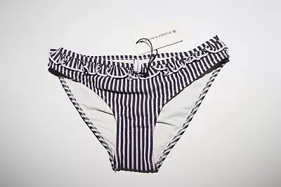 NWT Solid & Striped Milly Bottom Striped Ruffle Lavender Gray Size XS • $26.79