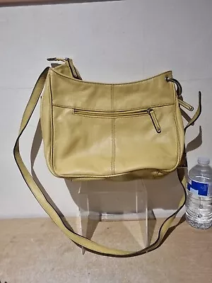  Tignanello Italian Genuine Leather Small Ochre Yellow /Mustard  Handbag (A7) • £10.26