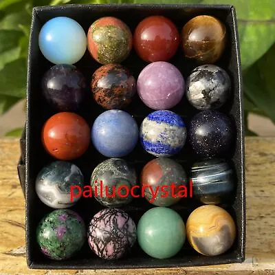 20pc Wholesale Natural Mixed Ball Quartz Crystal Sphere Reiki Healing 15mm+ Box • $23.09
