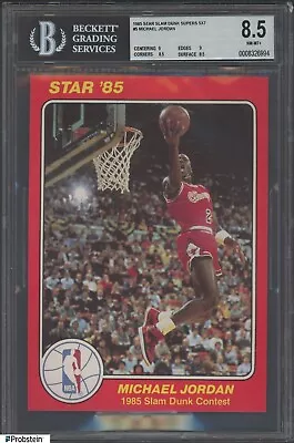 1985 Star Slam Dunk Super 5x7 Basketball #5 Michael Jordan RC Rookie HOF BGS 8.5 • $237.50