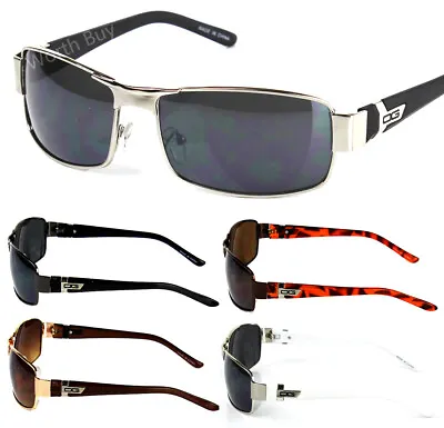 Mens DG Eyewear Rectangular Wrap Sunglasses Fashion Shades Retro Vintage Around • $9.95