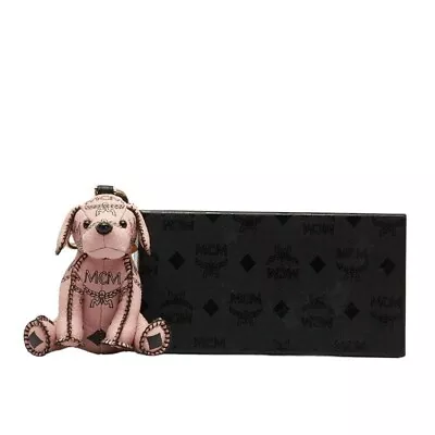 MCM Visetos Logogram Dog Keyring Bag Charm PVC Pink Women's Made In Korea W/ Box • $239