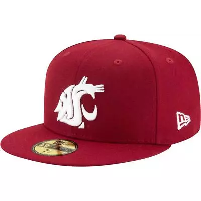 Washington State Cougars New Era 5950 Fitted Baseball Hat - Crimson • $1036.16