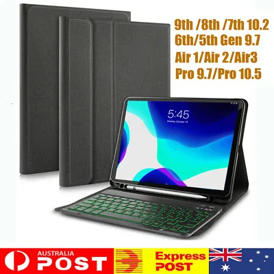 $41.71 • Buy Backlit Keyboard & Smart Case Cover For IPad 9/8/7/6/5th Gen/Air1 2 3 9.7  10.2 