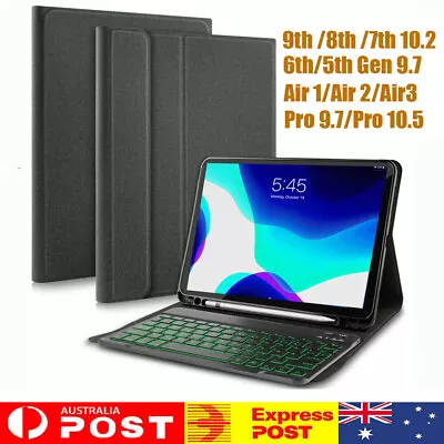 Backlit Keyboard & Smart Case Cover For IPad 9/8/7/6/5th Gen/Air1 2 3 9.7  10.2  • $39.85