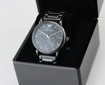 New Authentic Emporio Armani Luigi Beta Marble Gunmetal Grey Men's Ar11155 Watch • $99.99