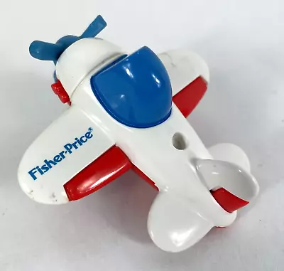 Vintage 1992 Fisher Price Toy Plane Airplane Blue Red White Plastic 3.5  Long • $4.96