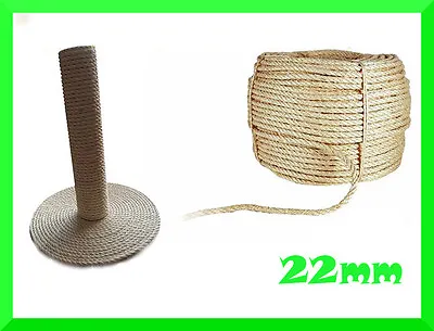 £7.24 • Buy 22mm Natural Sisal Rope Twisted Braided,Decking,Garden,Cat Scratching Post,Craft