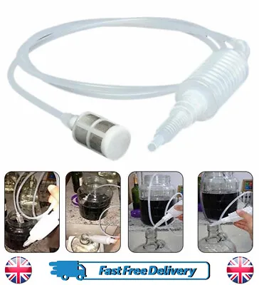 2m Hand Syphon Pump With Filter Trap For Transferring Home Brew - UK SUPPLIER • £5.75