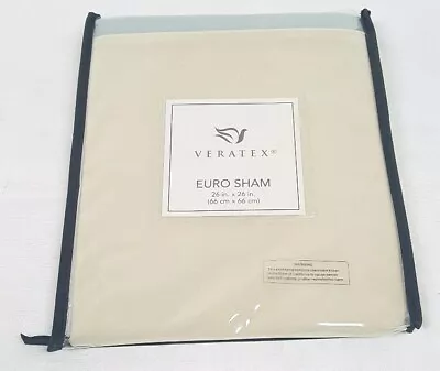 Veratex Fresco Tan Blue One European Pillow Sham 26 X26  NWT $59.99 • $22.49