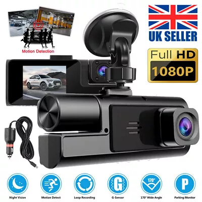 Front And Rear Camera HD Dash Cam 2  Dual Lens Car DVR Video Driving Recorder UK • £17.86