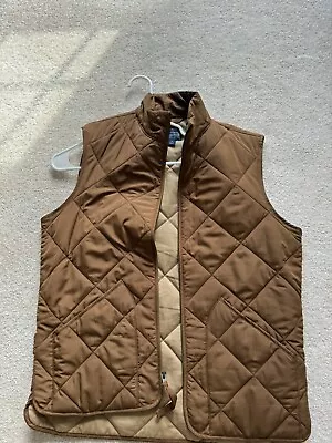 J Crew Authentic Outerwear Walker Mens Vest Size S Brown Tan Quilted Full Zip • $19.99