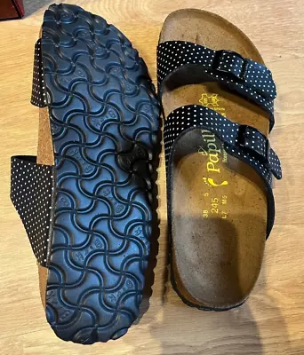 £45 • Buy Birkenstock Papillio Catania Black And White Dots Women's Sandals Uk 5 EU 38